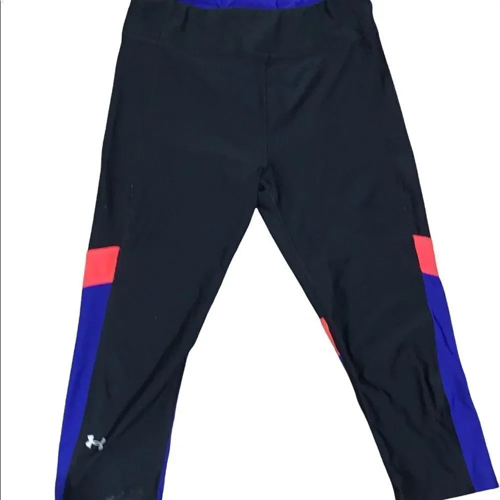 Cute Under Armour Leggings Women medium Black Compression Cropped Yoga Gym